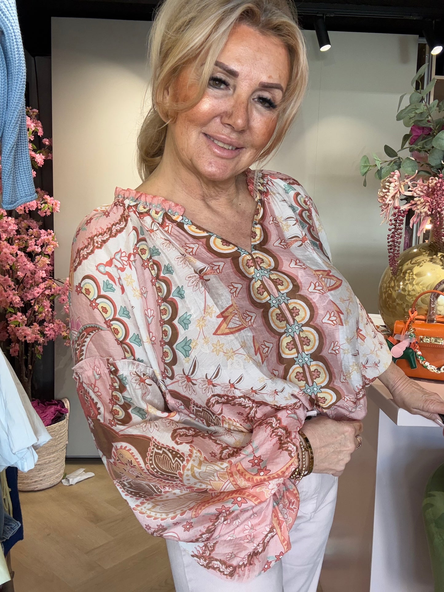 Blouse Boho Bo Poeder Roze