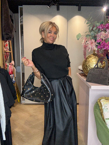 Puh Leatherlook Rok Zwart