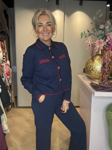 Truitje Gold Buttons Blauw Bordeaux