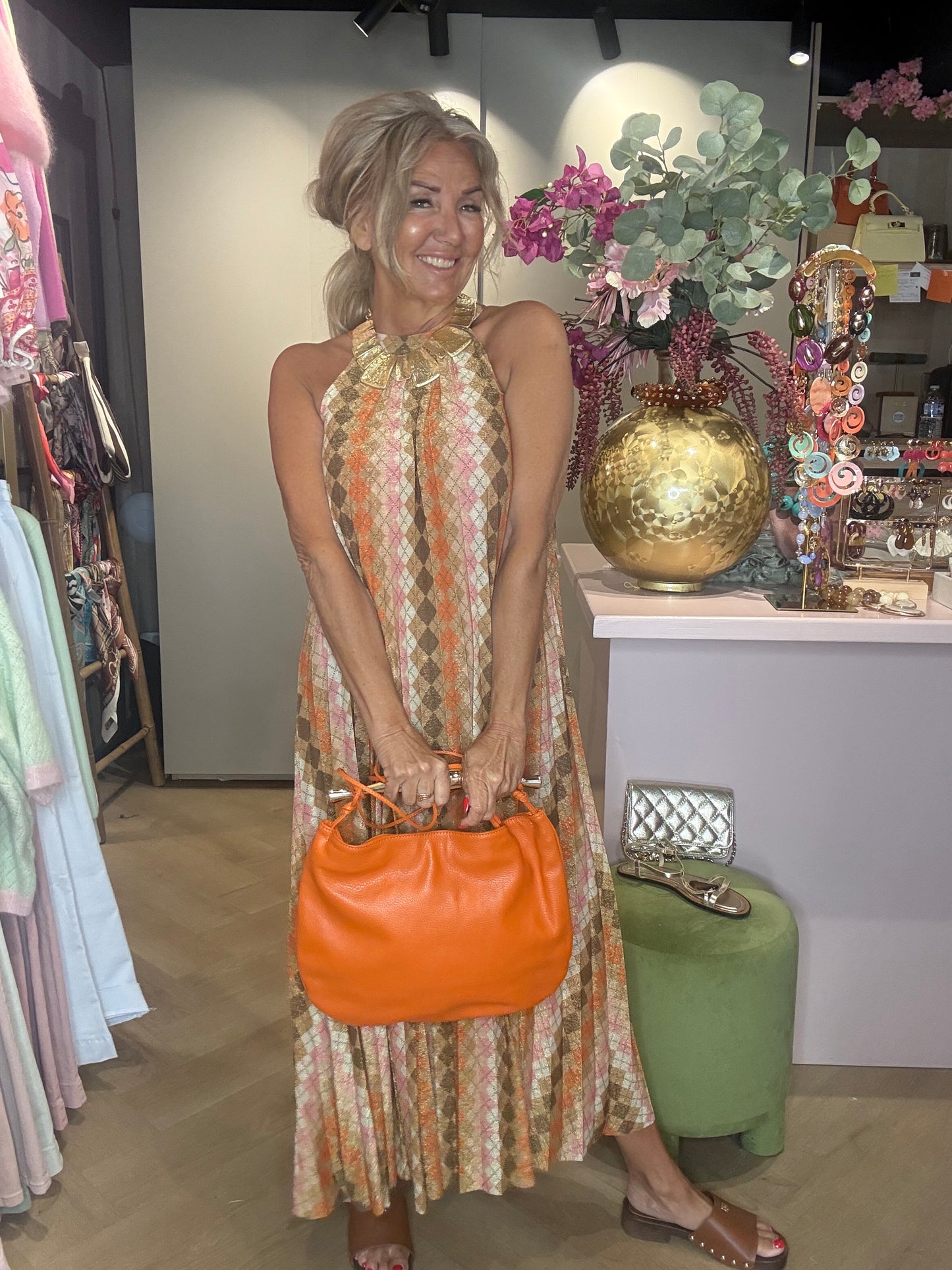 Kjole lurex Orange