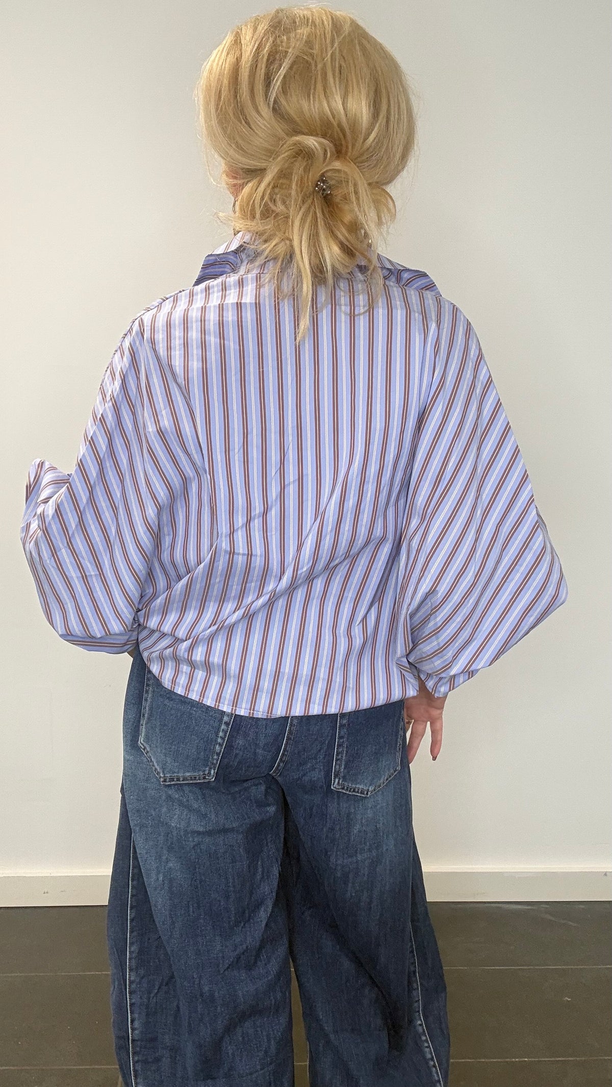 Blouse Emma Streep Blauw /camel