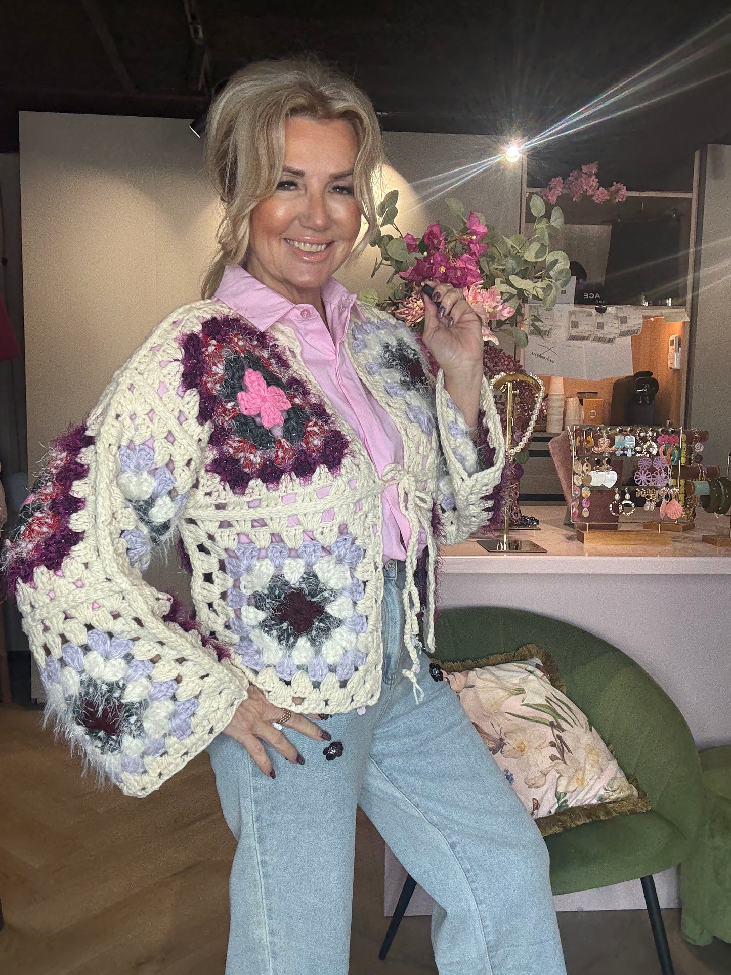 Grov åbenhæklet vest