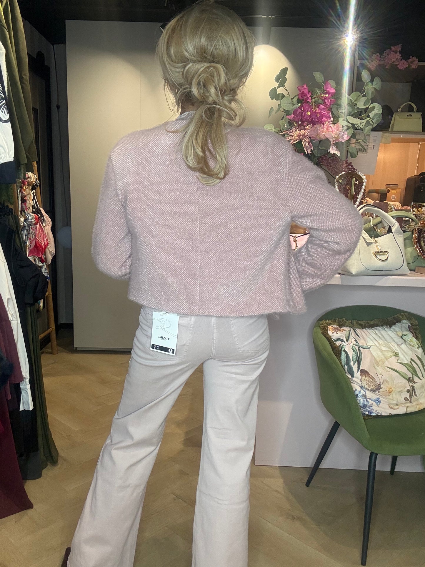 Toxik Poederrose Strass jeans