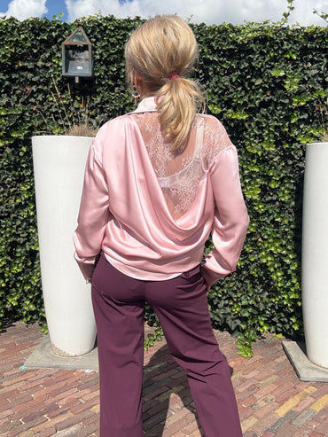 Blouse Silk Lace Pink