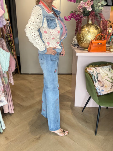 Jeansbukser Flower Pink