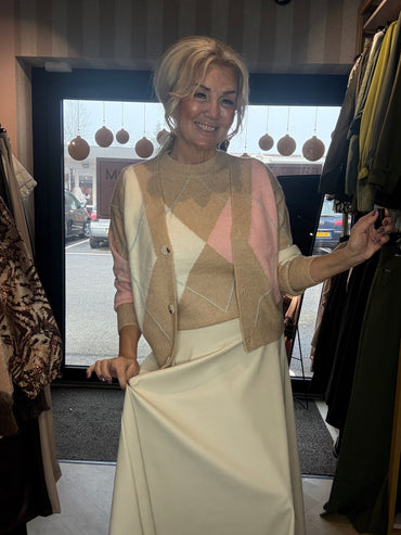 Knitwear vestje college Camel