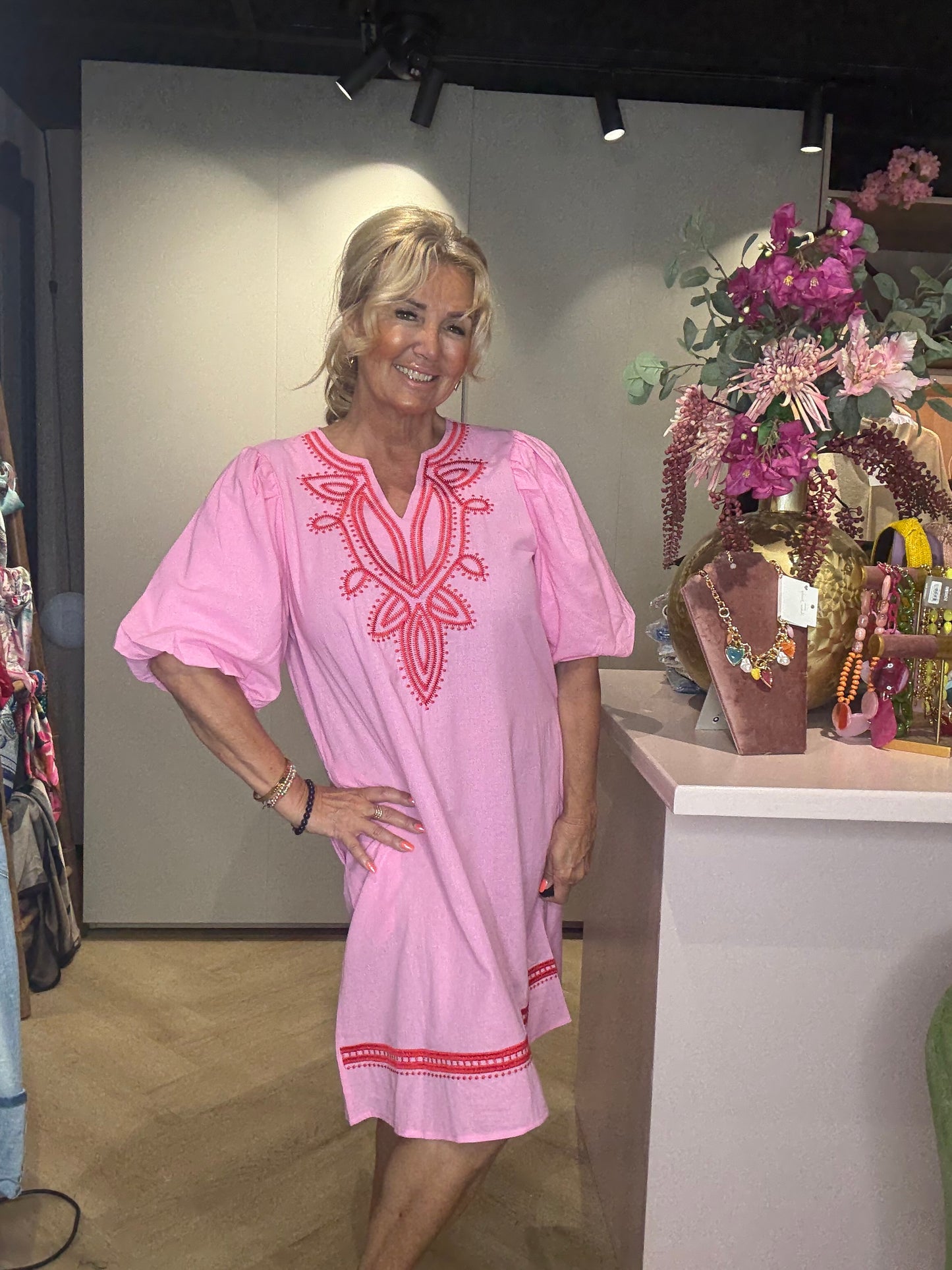 🌸 Jurk “Côte d’Amour” – Roze 🌸
