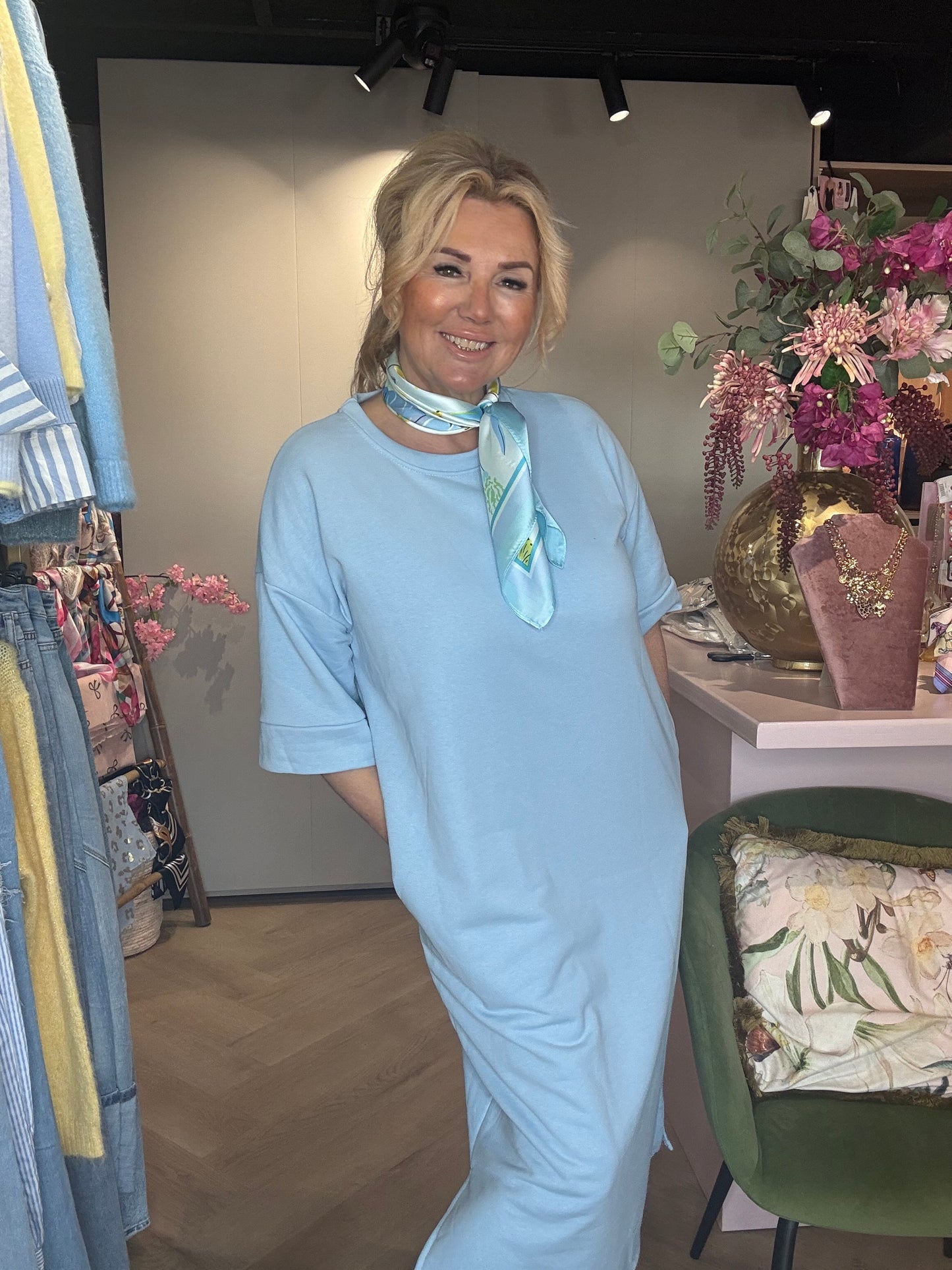 Jurk Sunny Comfydress Licht Blauw