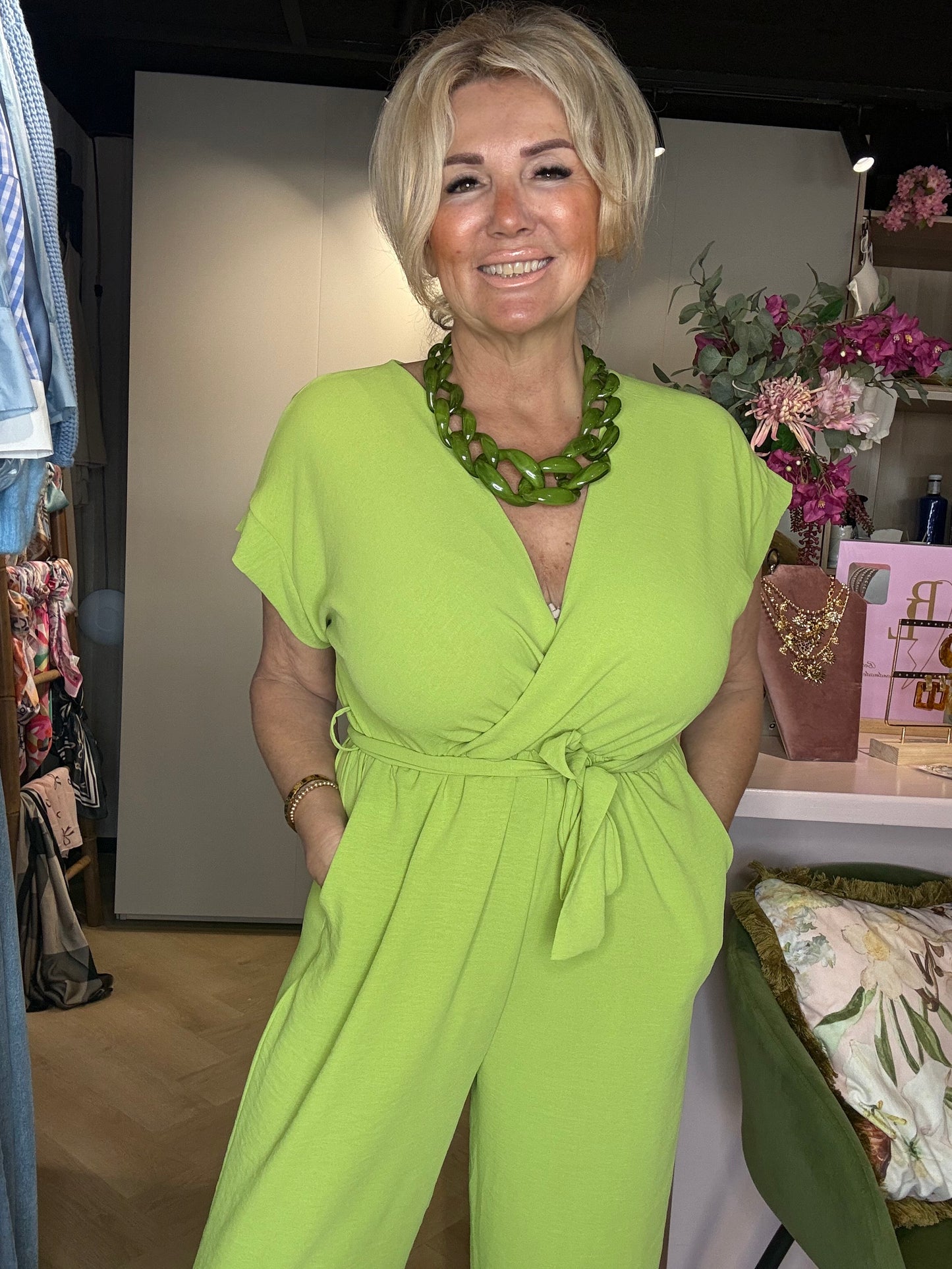Jumpsuit Appelgroen