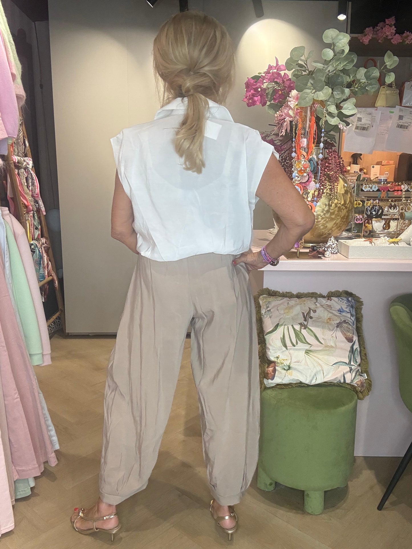 Ballonbluse hvid