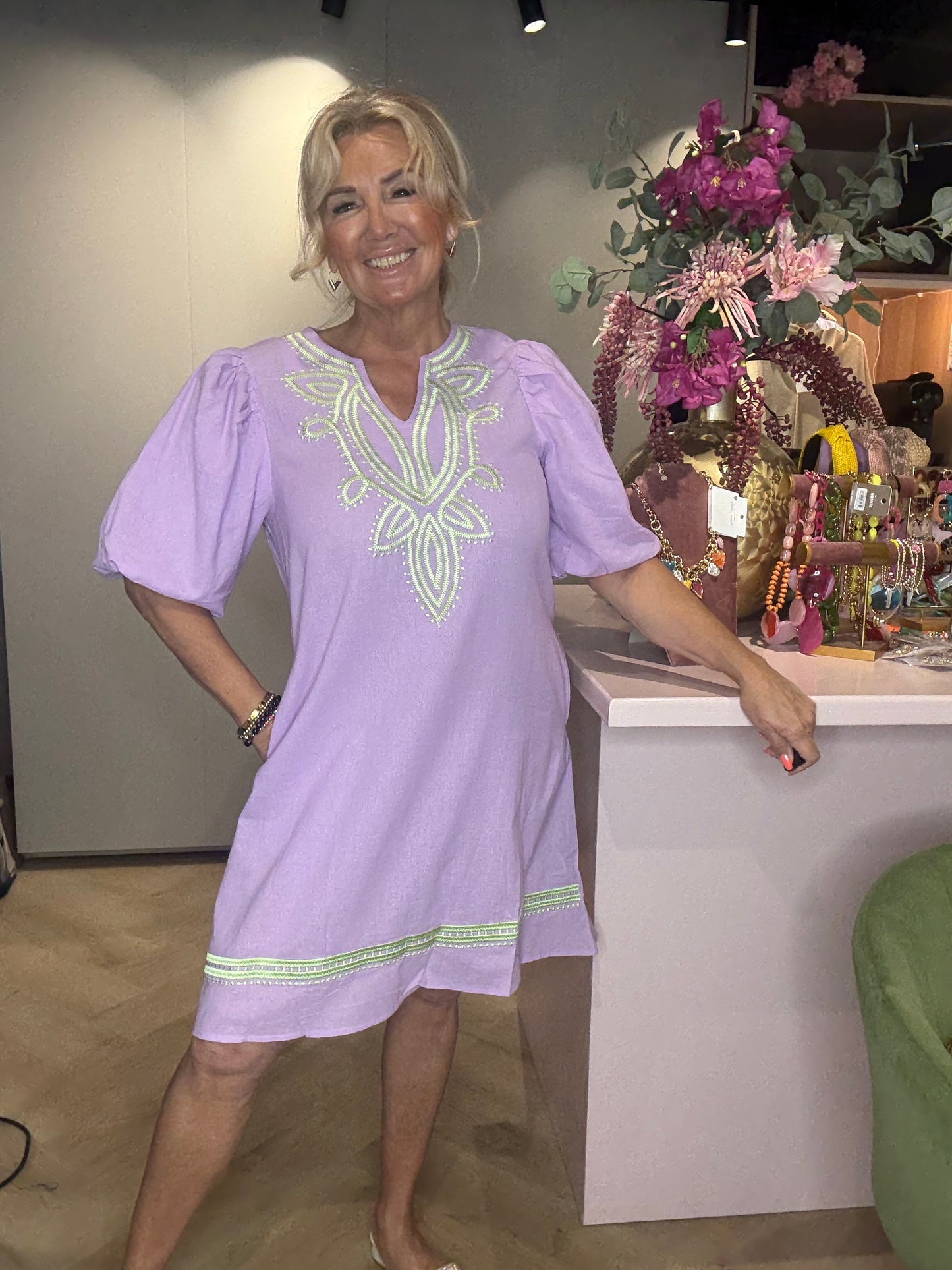 🌸 Jurk “Côte d’Amour” – Lila 🌸