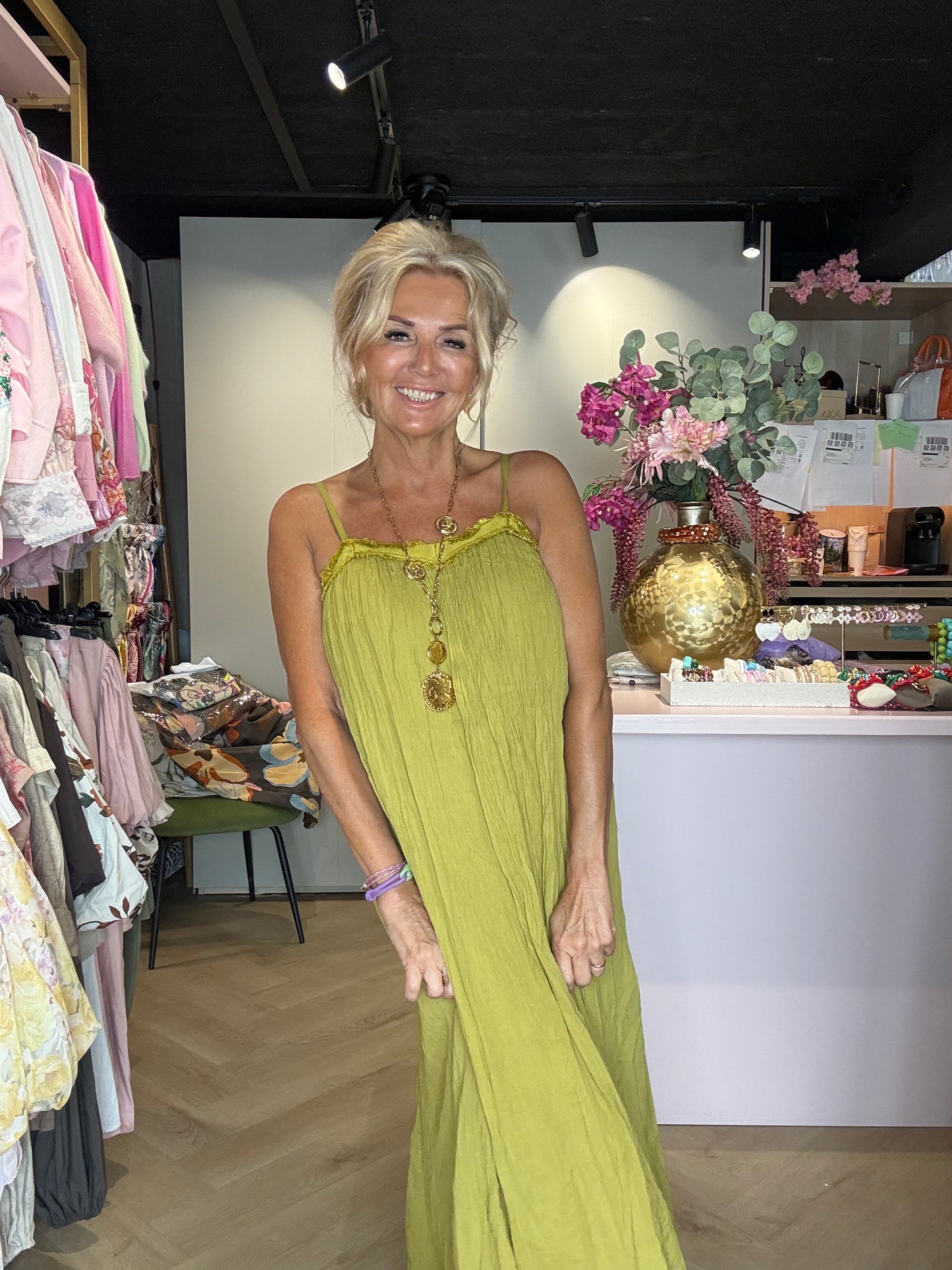 Mykonos Matcha Dress