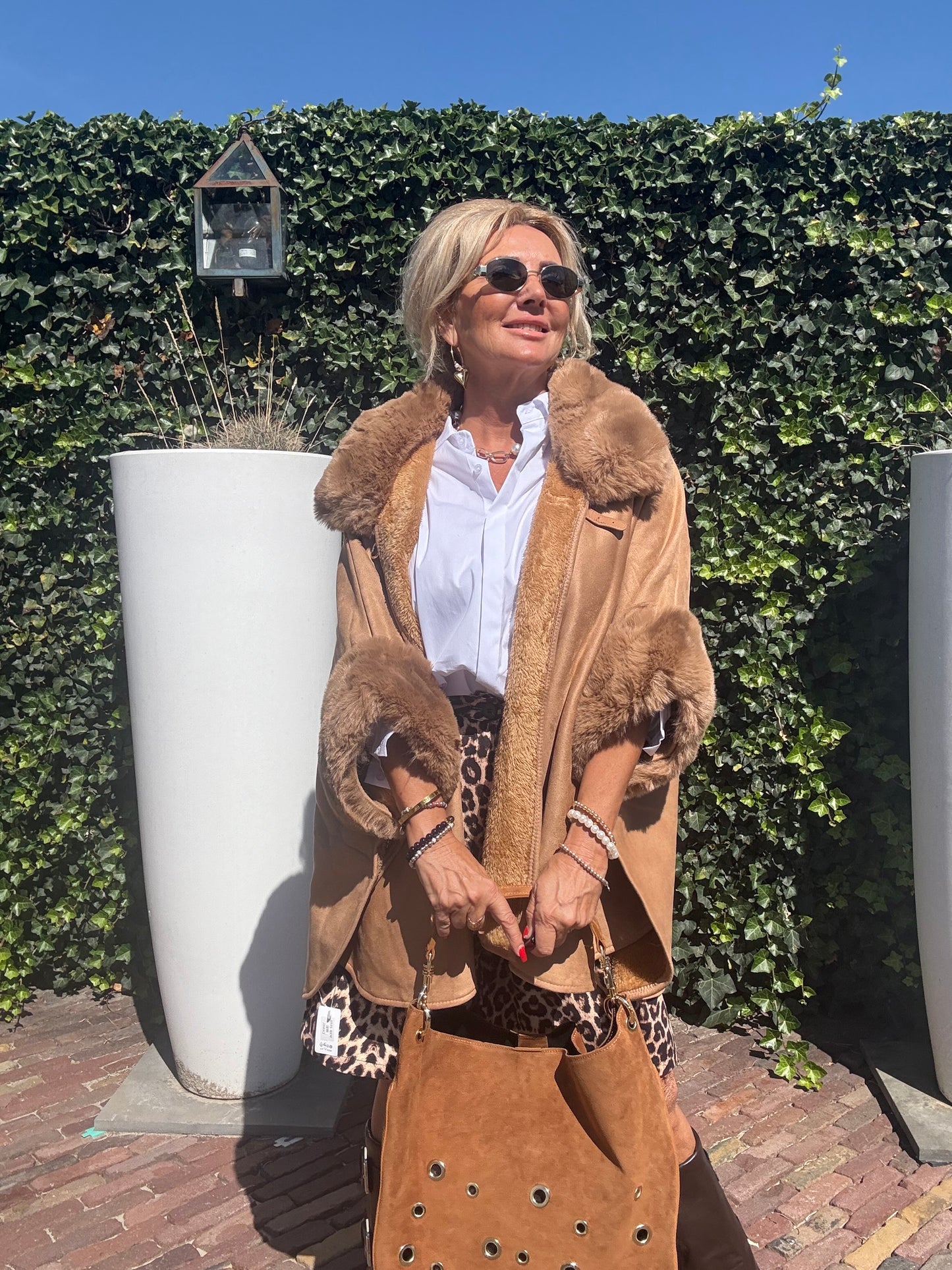 Poncho Camel Bont