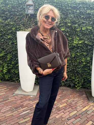 Faux Furr Cape Chocolade Bruin 🍫
