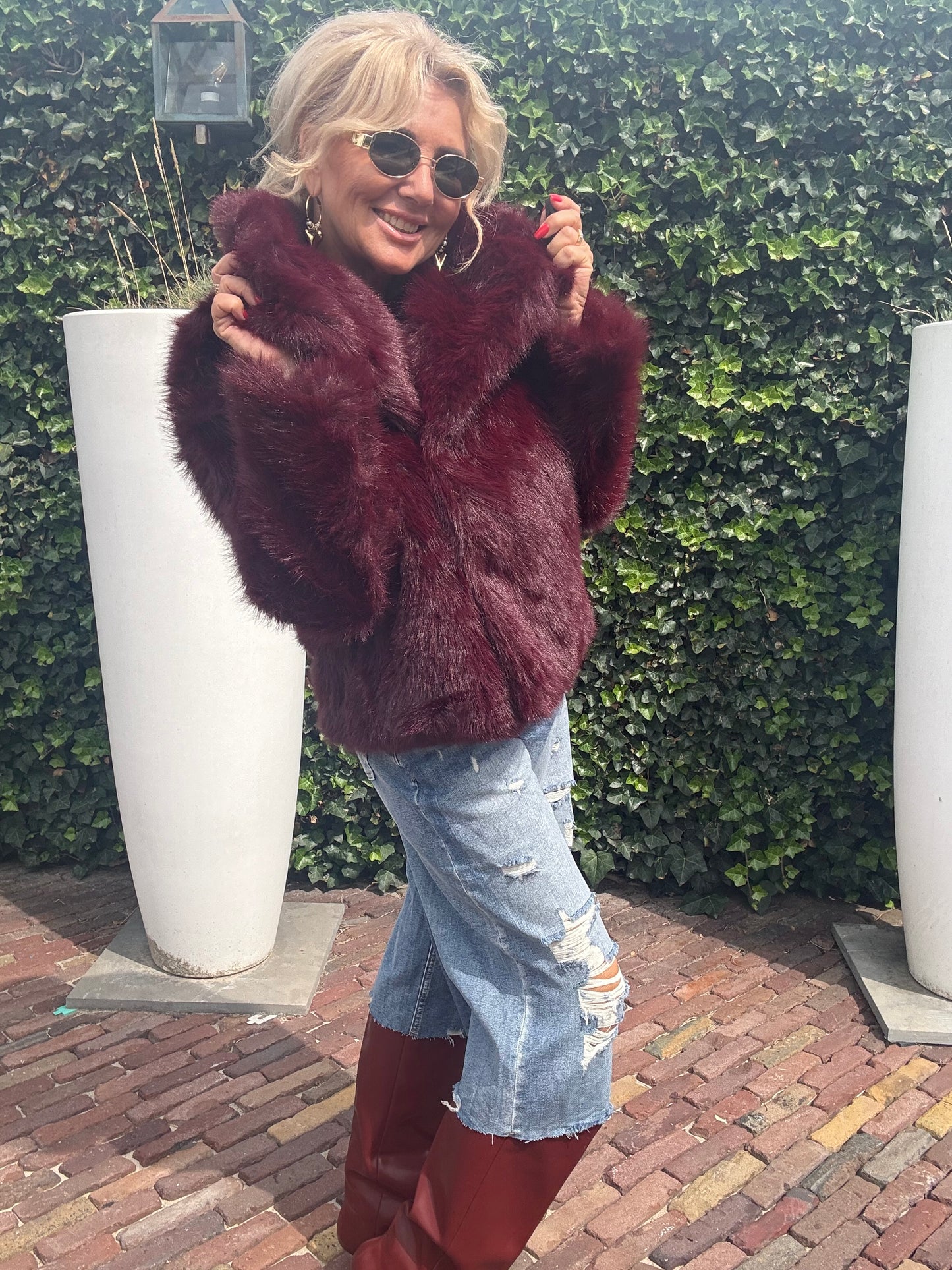 Fake furr Bordeaux