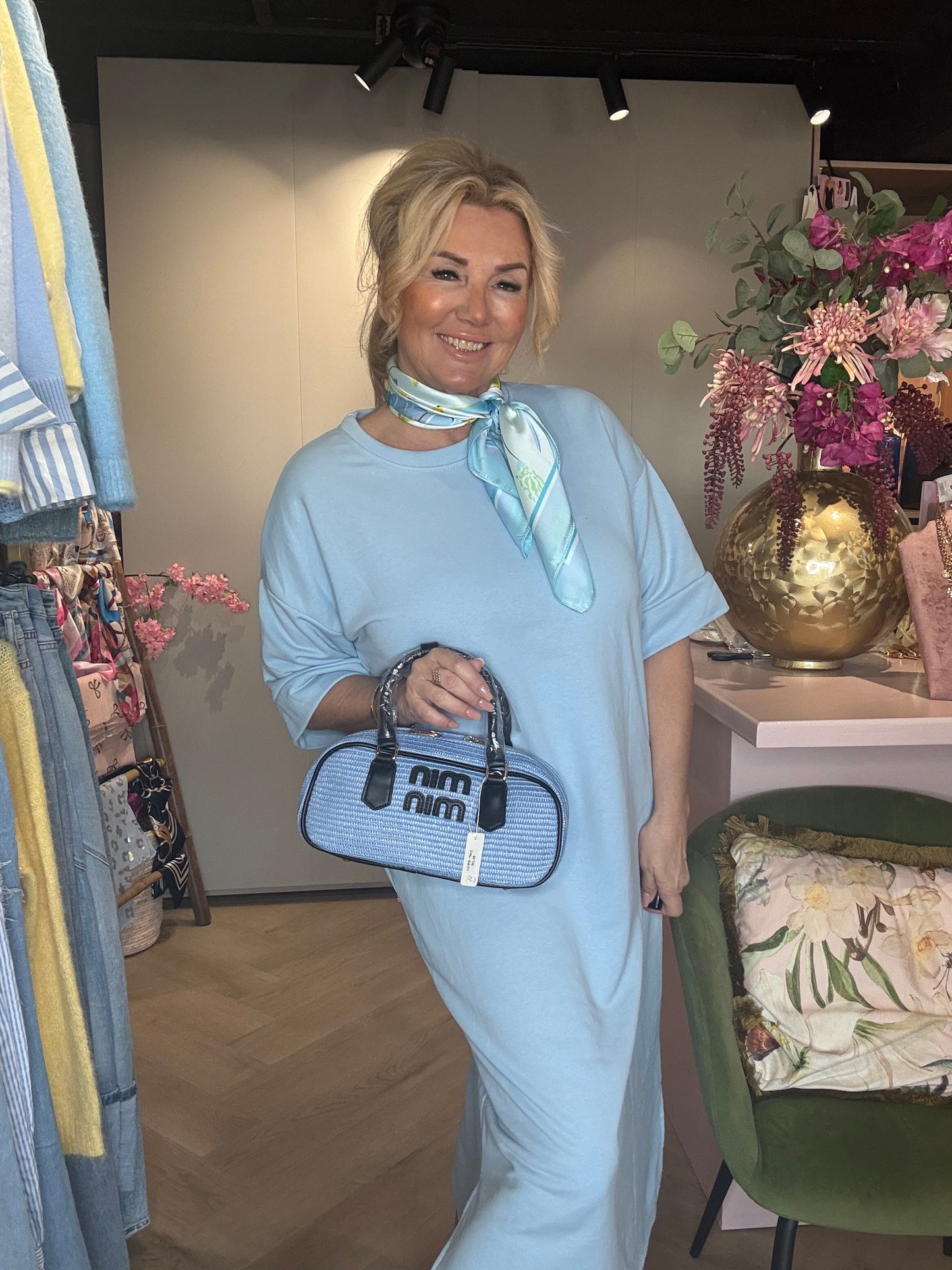 Jurk Sunny Comfydress Licht Blauw