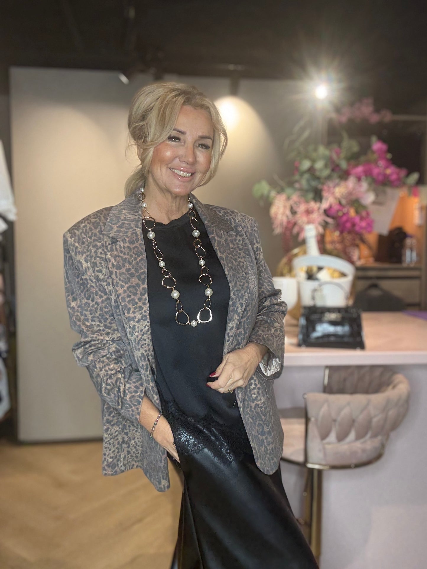 Top Satijn Lace Zwart