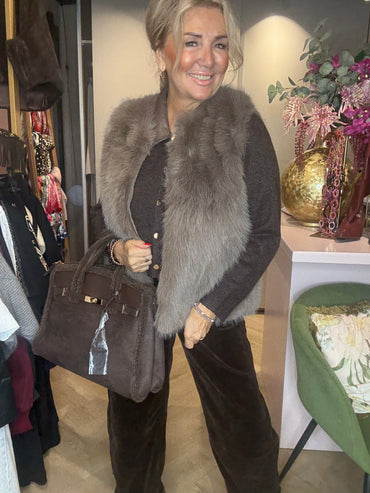 Bont Bodywarmer met Rits Taupe