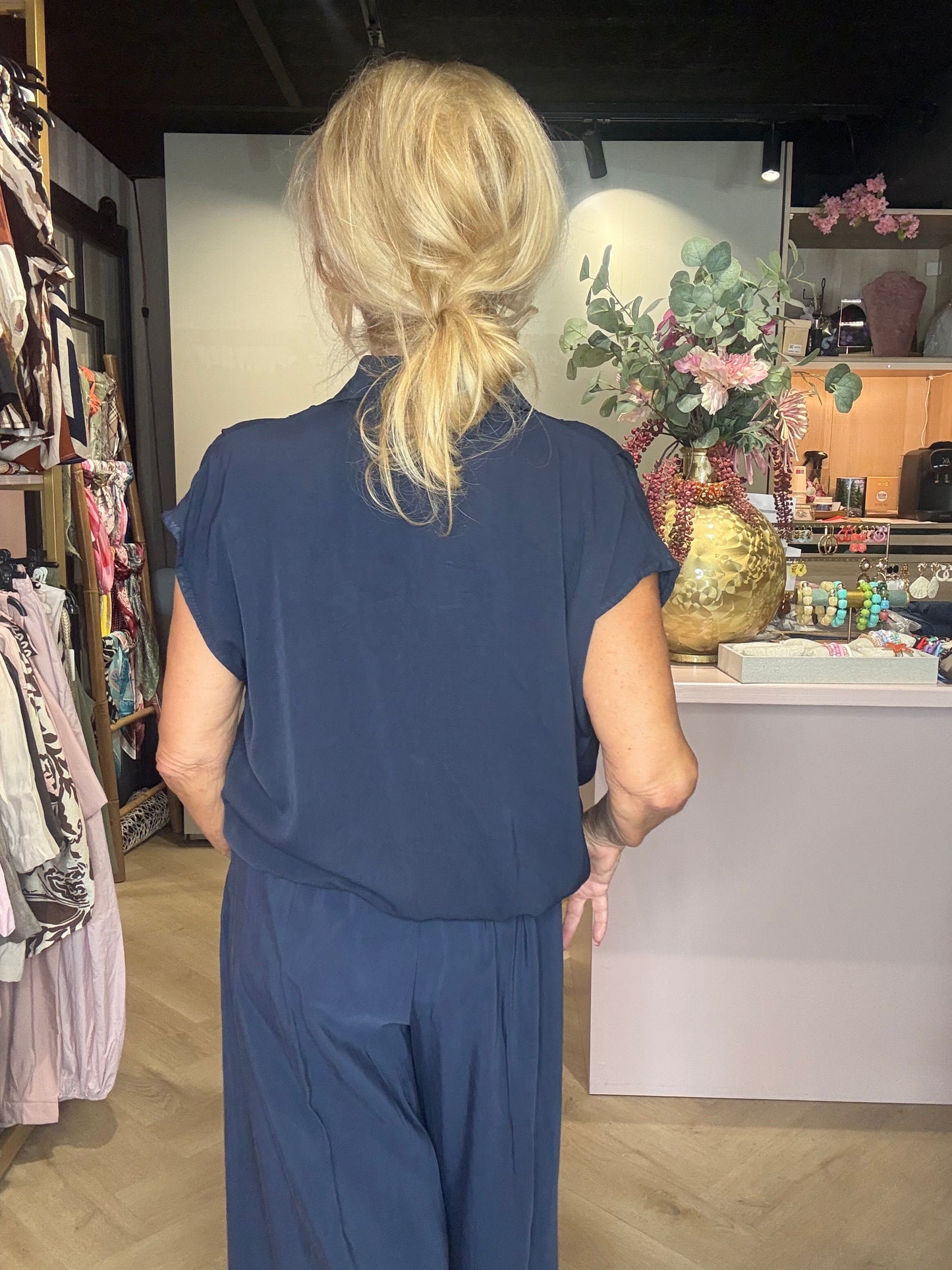 Blusa Emily Balloon azul marino