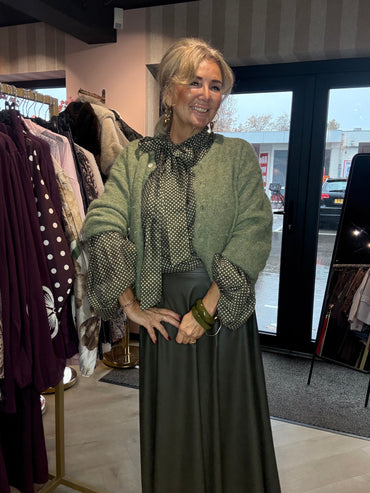 Blouse kleine polkadot Groen