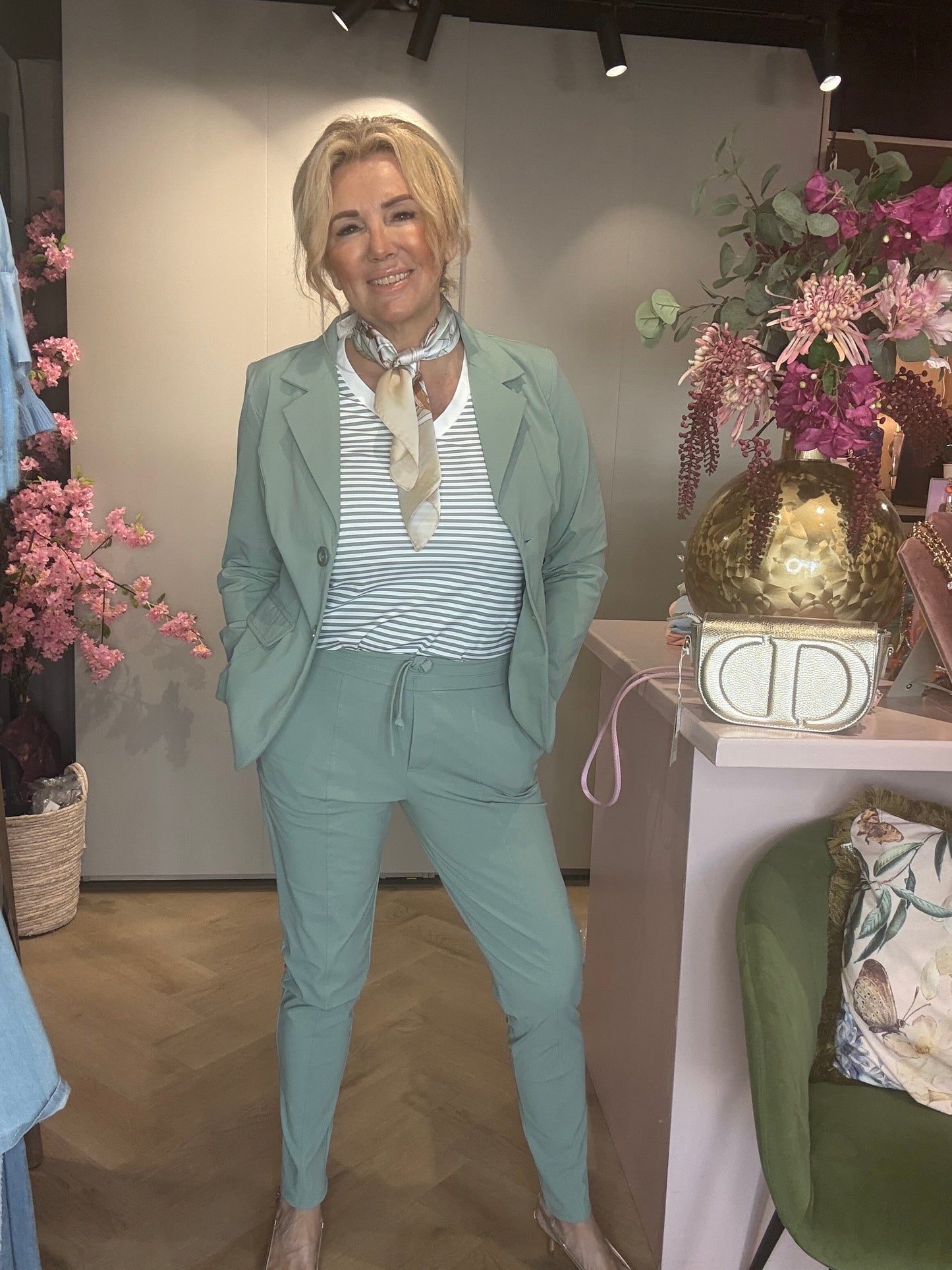 Broek Travel Triple Nine Smalle Pijp Sage Groen