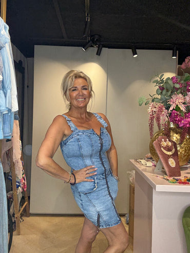 Jurk Denim Zipper Dress