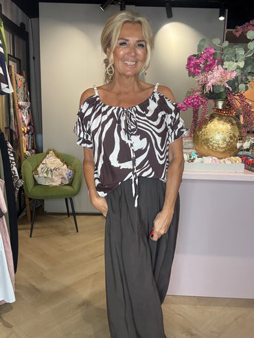 Top zebra brun perle