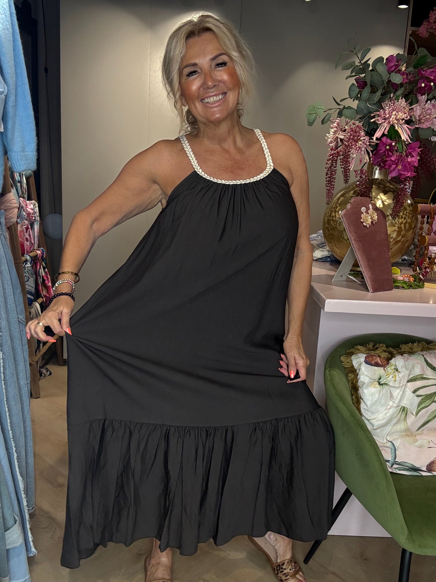 Jurk 🌞 Summer Flowy Dress – Donker Bruin🌞
