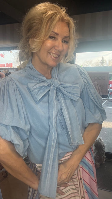 Bluse Jeans Sløjfe