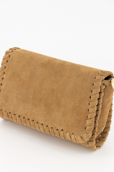 Romee - Suede - Crossbody tas - Taupe - SC09 - Bronskleurig