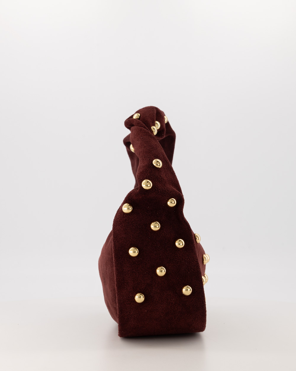 Lottie - Suede - Handtas - Burgundy - D58B - Goudkleurig