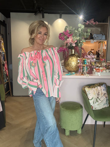 Bluse Sophie Pink Grøn