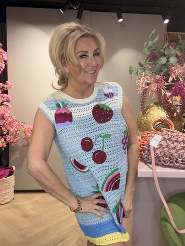 Jurk gehaakt Fruits Blauw
