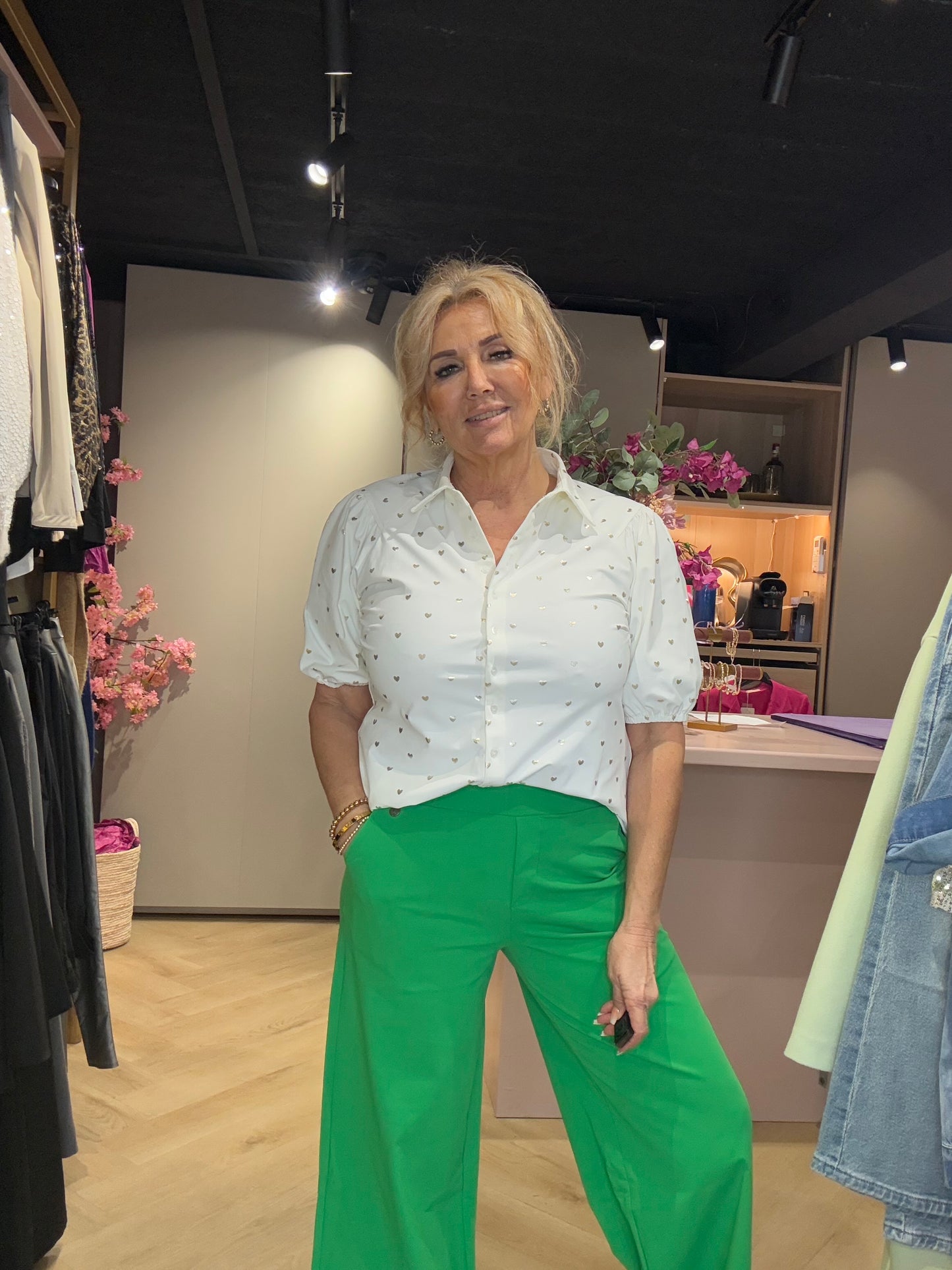 Broek Wide legs Triple Nine BR-2703 Gucci Groen
