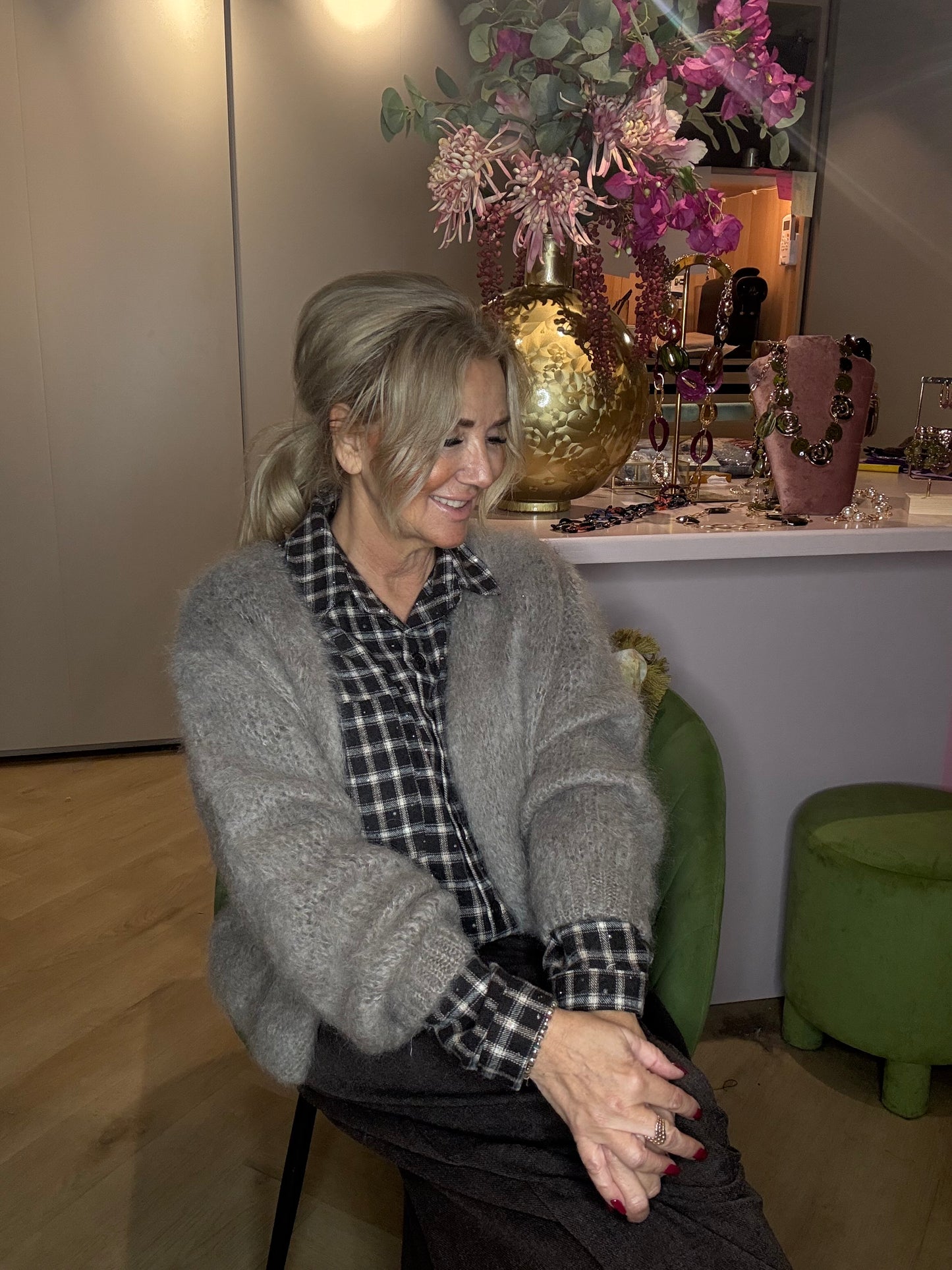 Blouse Geruit Flanel Strass ✨