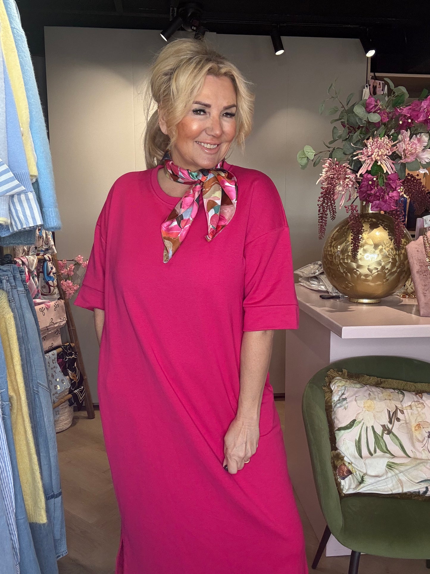 Jurk Sunny Comfydress Fuchsia