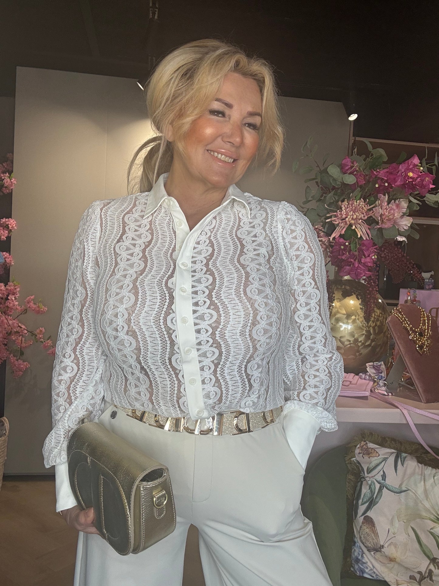 Blouse Kant Travel Mi Piace white