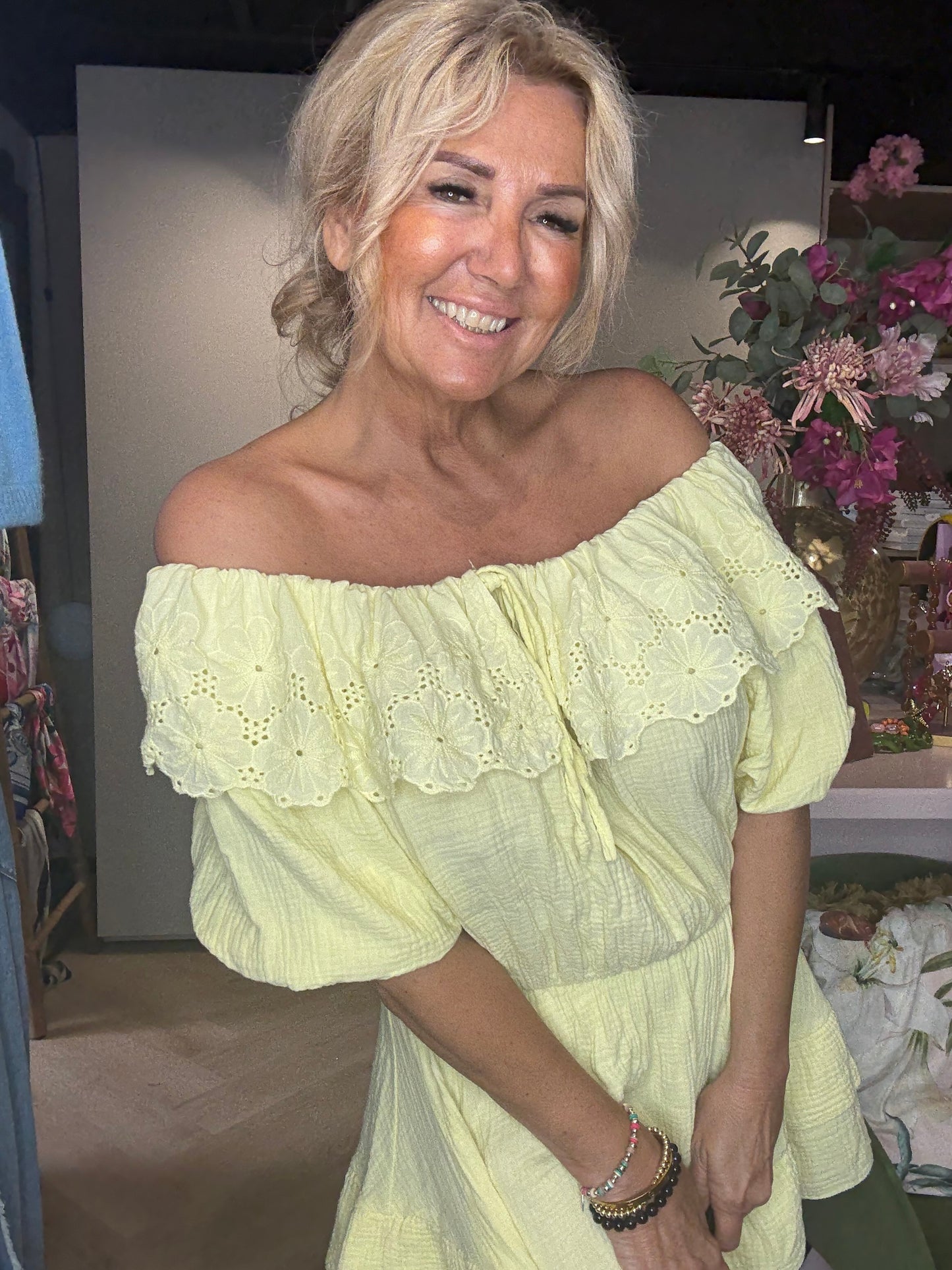 Jurk Boho Romance Dress Geel