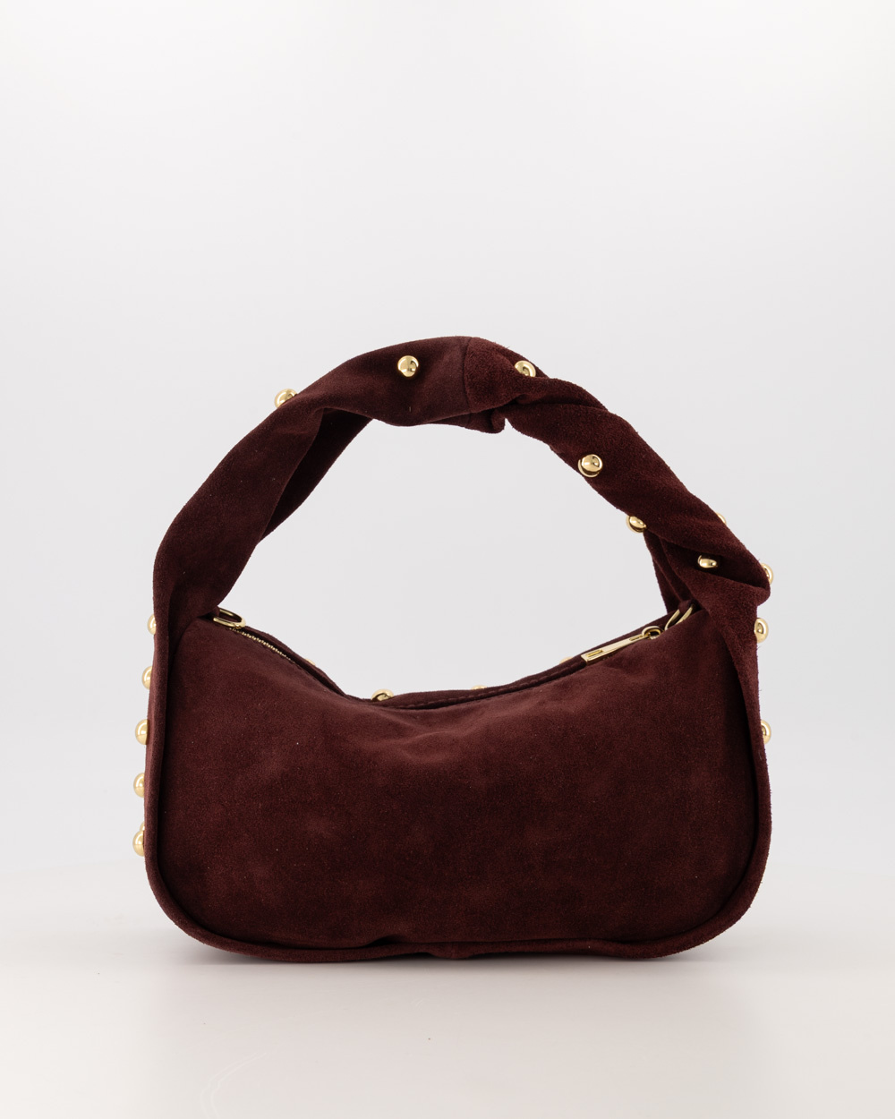 Lottie - Suede - Handtas - Burgundy - D58B - Goudkleurig