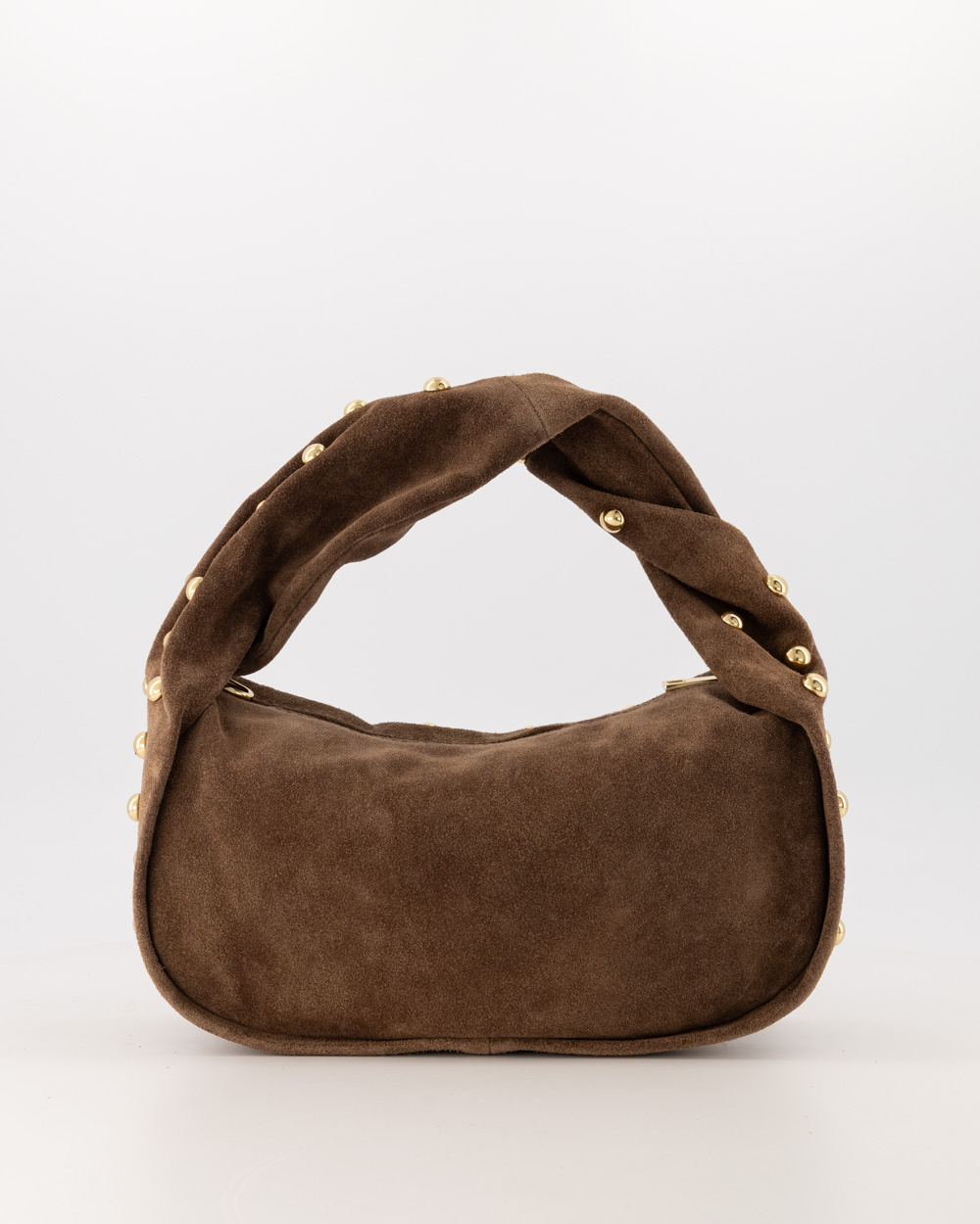 Lottie - Suede - Handtas - Taupe - 24 - Goudkleurig