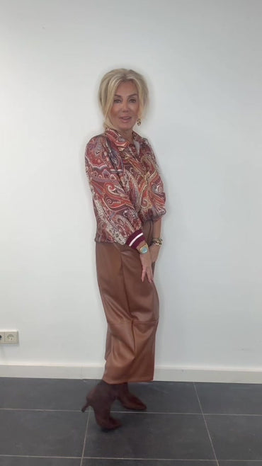 Paisleybluse Cognac Forza