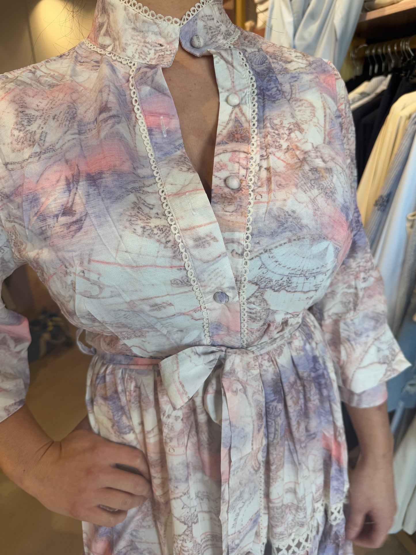 Jurk Romantisch Lila/Roze tinten