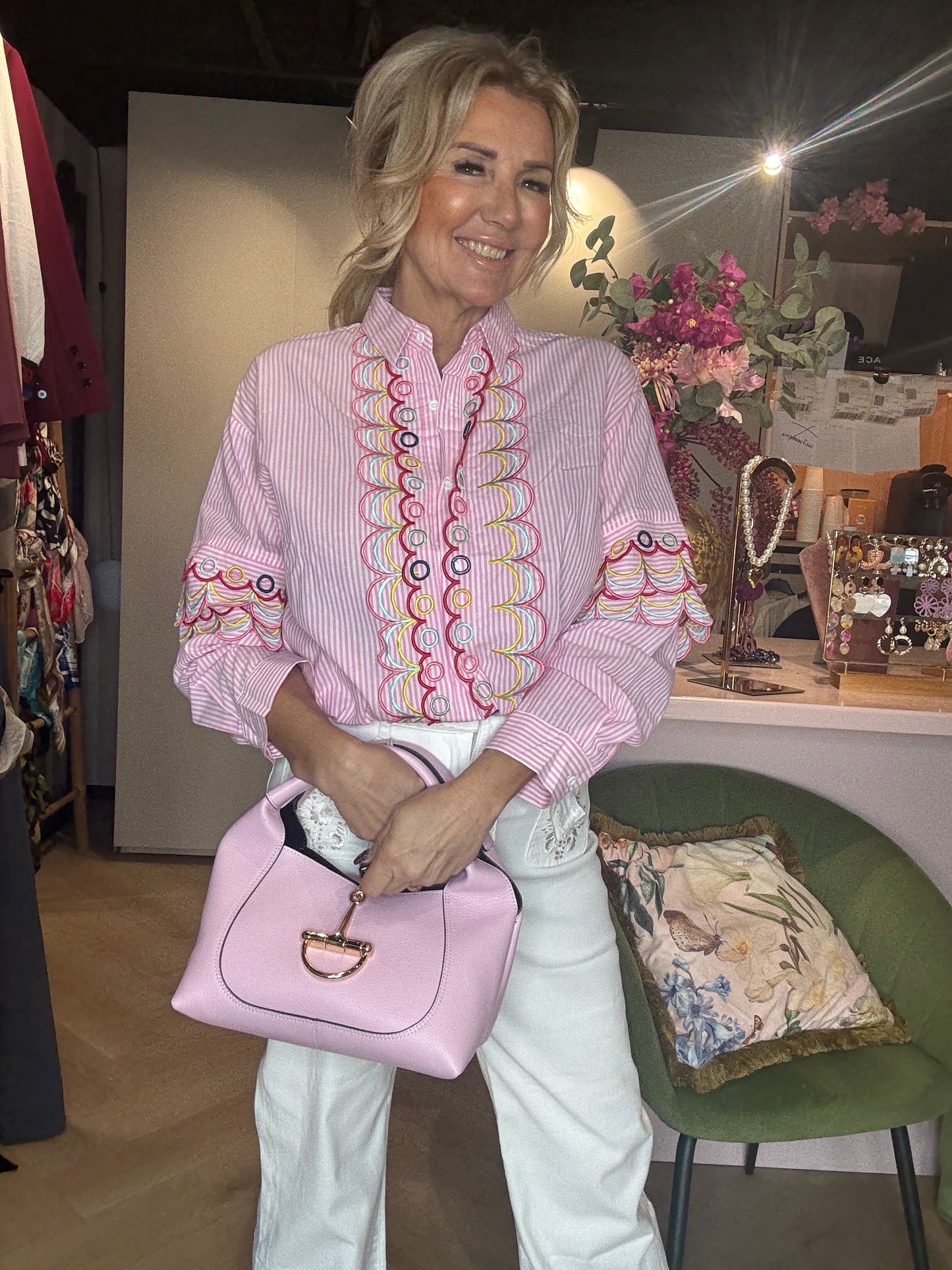 Blouse multicolore rose