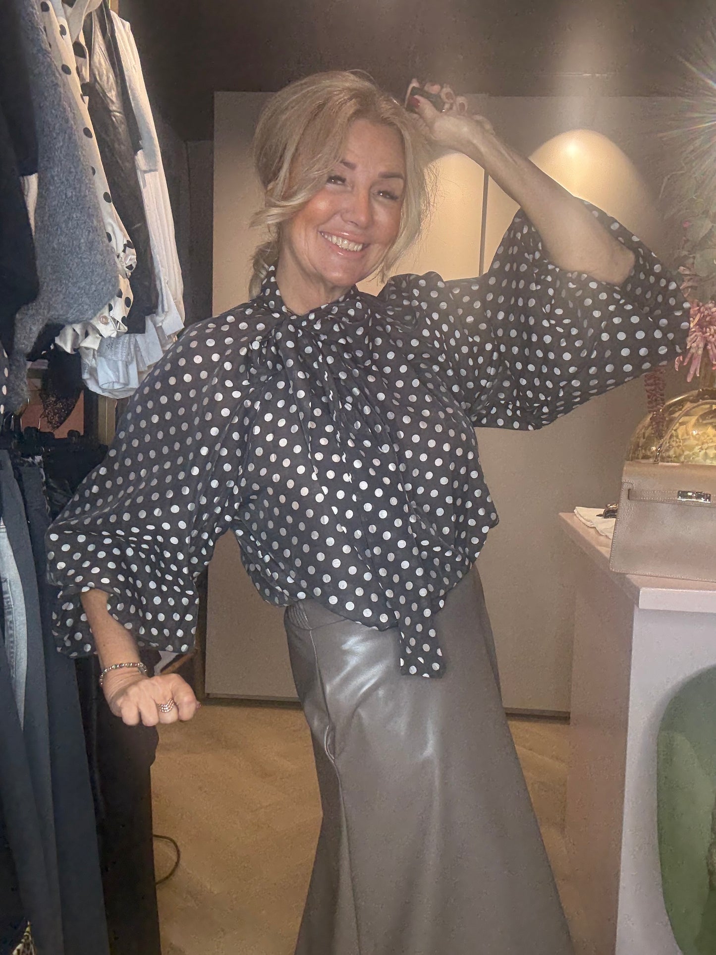 Polkadot kleine stip taupe