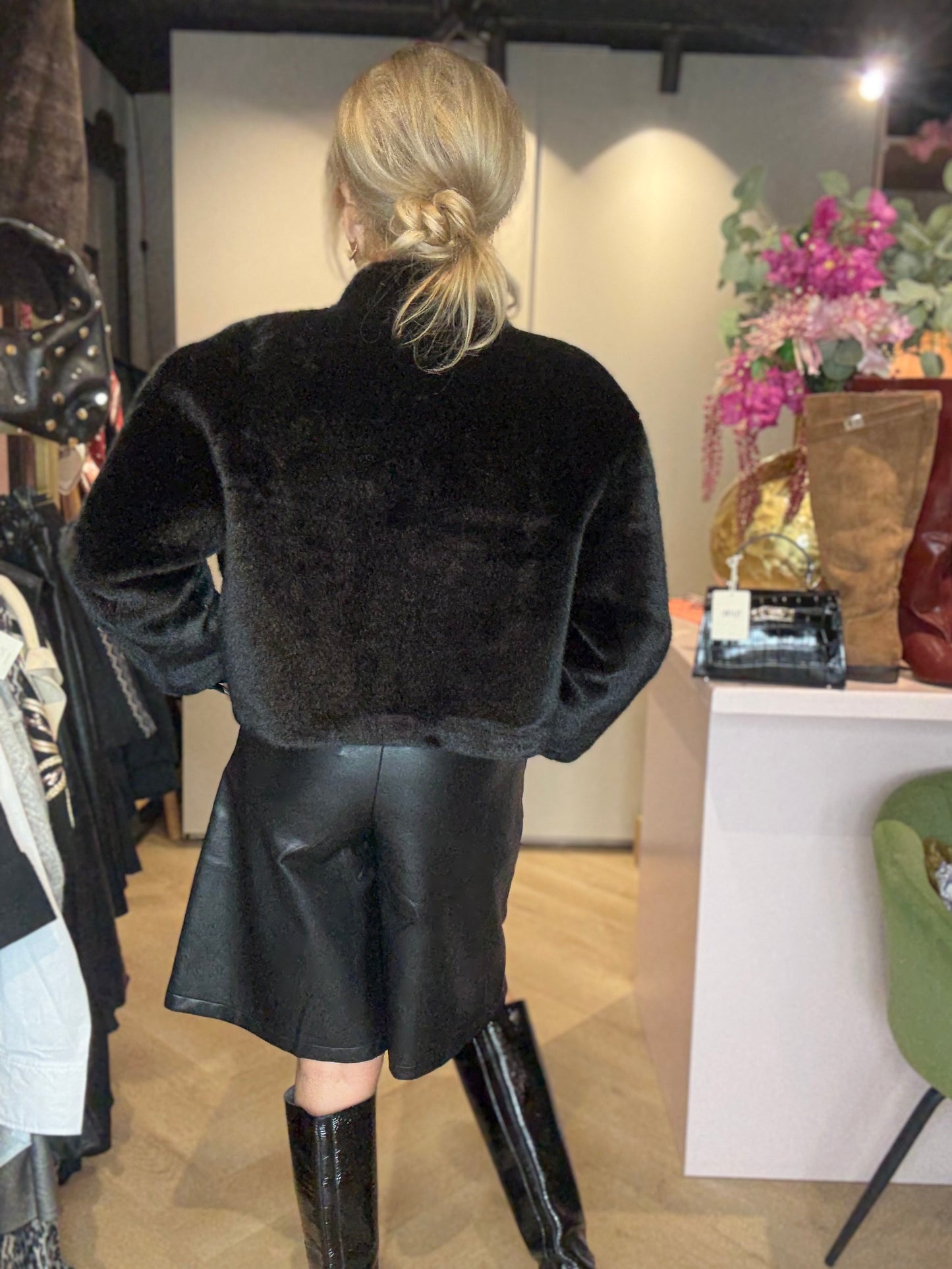 Puh Leatherlook Bermuda Zwart