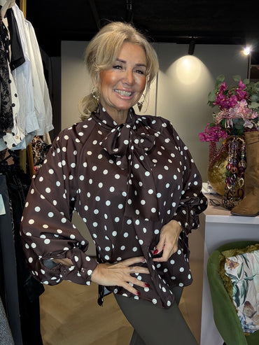 Blouse polkadot Bruin 🤎