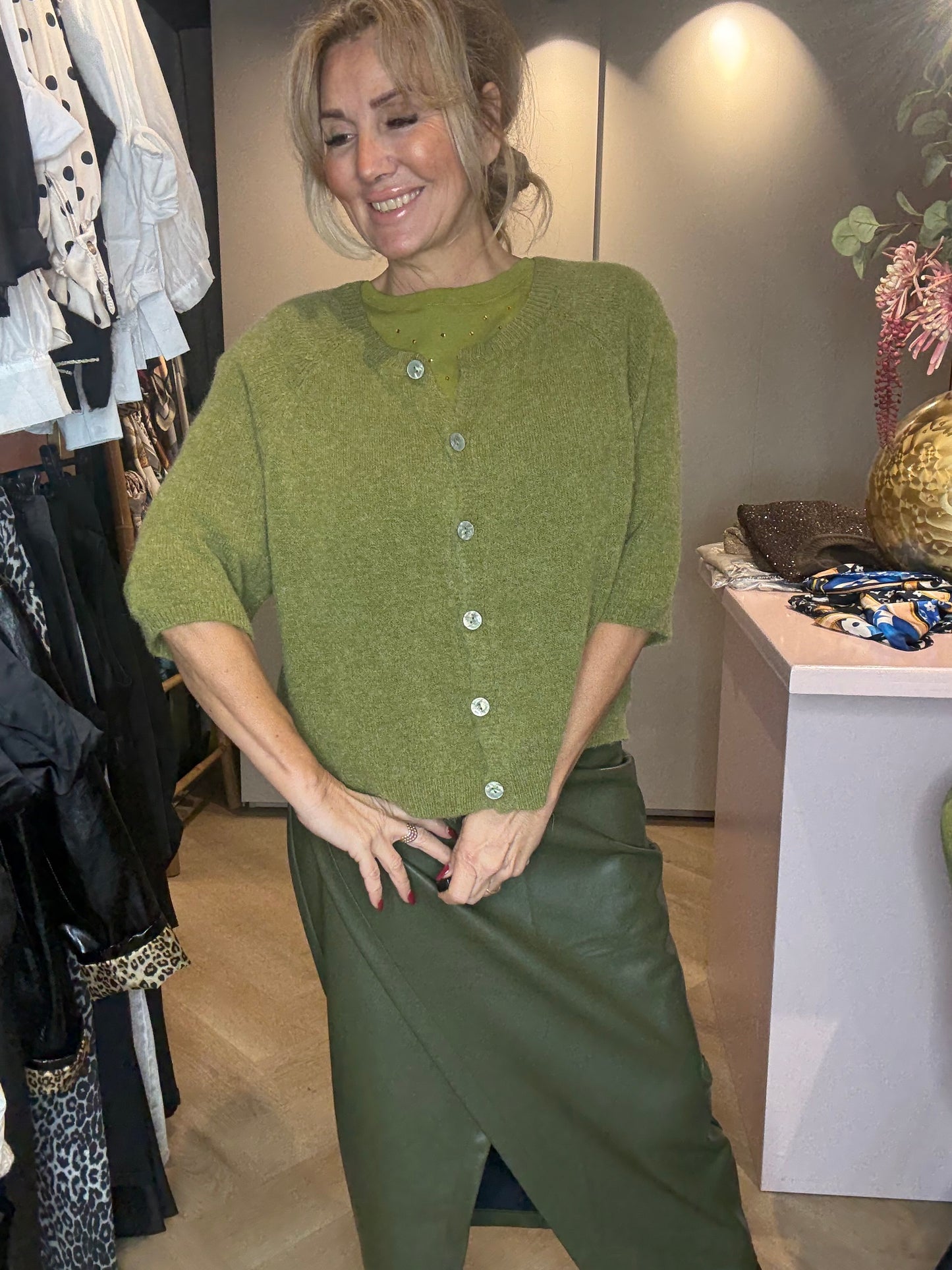 Vestje korte mouw Alpaca Groen