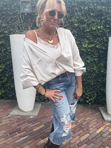 Blouse Two In One Beige