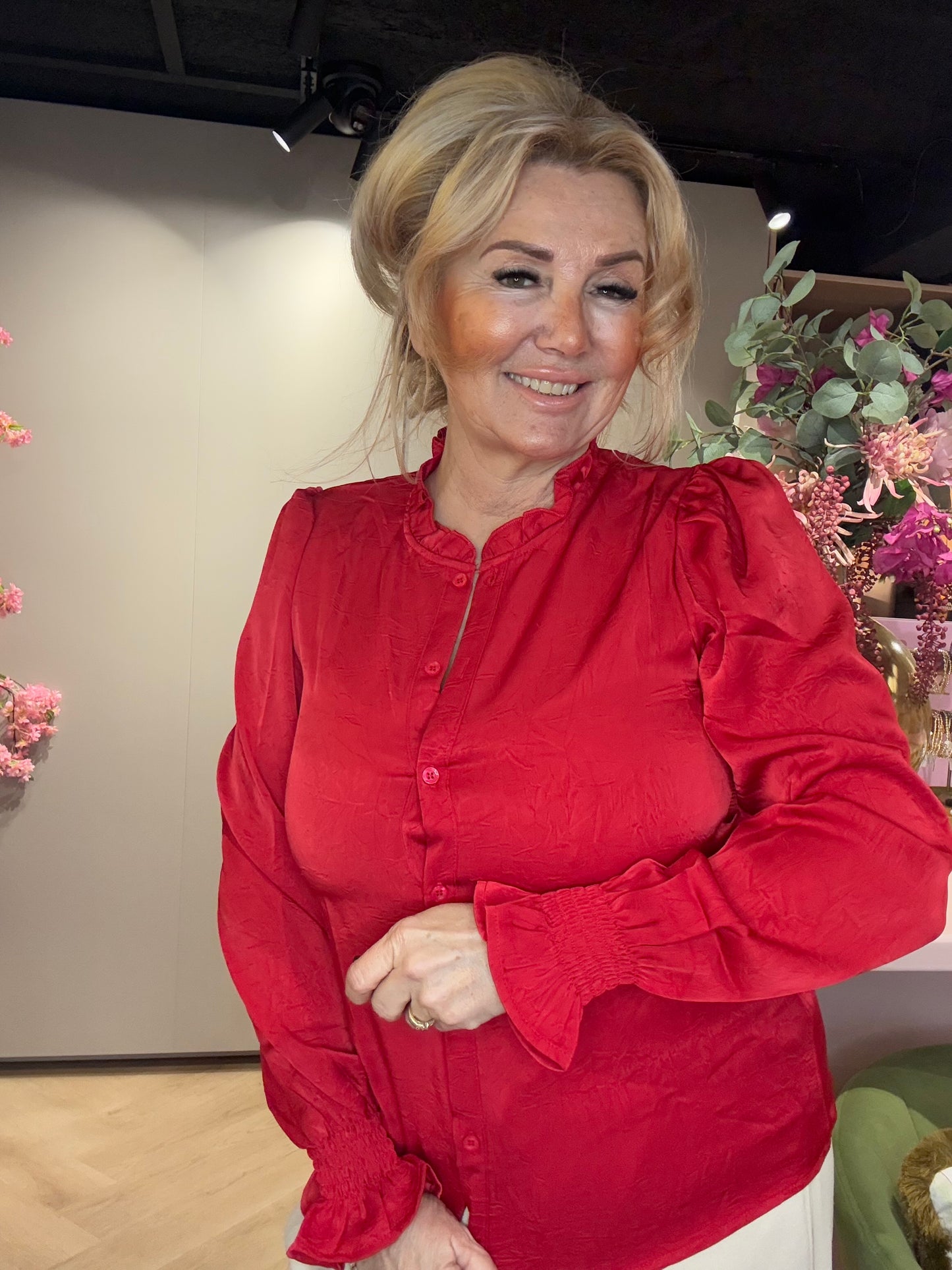 Blouse Satijn Rood