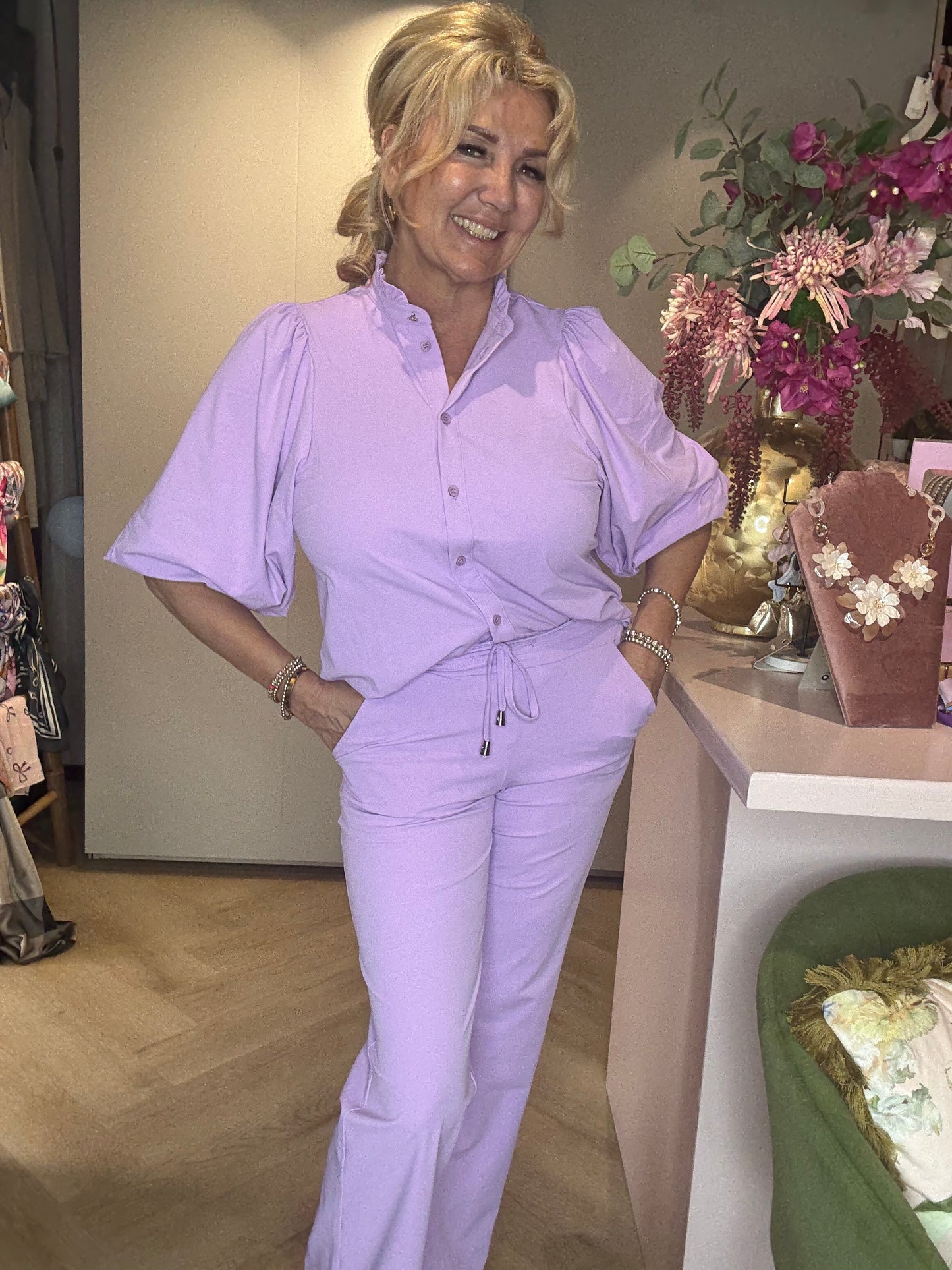 Blouse Mi Piace 202532 Ballonmouw Lilac